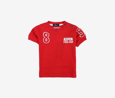 Toddlers Boys Embroidered 8 & 5 T-Shirt Red Toddlers Boys Embroidered 8 & 5 T-Shirt Red