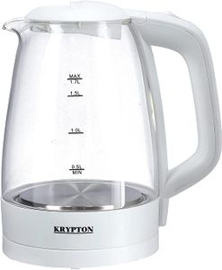 Krypton Electric Glass Kettle,360-Degree Rotational Base, Clear, (KNK5276)