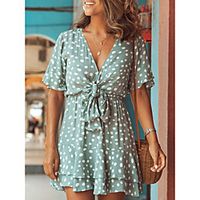 Women's A Line Dress Short Mini Dress Short Sleeve Paisley Summer Elegant 2021 Photo Color Amazon eBay hot money! Spot S M L XL 2XL Lightinthebox - thumbnail