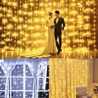 2pcs 1pcs 33m Led Icicle Curtain String Lights Fairy Christmas Lights Garland For New Year Wedding Home Room Patio Party Decoration Lightinthebox - thumbnail