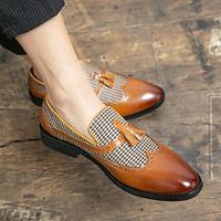 Men's Loafers Slip-Ons Brogue Dress Shoes Tassel Loafers Walking Business British Gentleman Daily Nappa Leather Comfortable Loafer Black Brown Striped Spring Lightinthebox - thumbnail