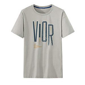 Men's Unisex Tee T shirt Hot Stamping Graphic Prints Letter Plus Size Print Short Sleeve Casual Tops Cotton Basic Fashion Designer Big and Tall White Light gray Dark Gray miniinthebox