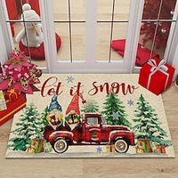 Nordic Style Christmas Entrance Door Mat Flannel Door Mat Bedroom Bathroom Kitchen Anti-Skid Mat Dustproof Living Room Carpet Lightinthebox - thumbnail