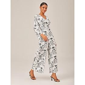 Summer Sketch Hand-Drawing Bell Sleeve Jumpsuit