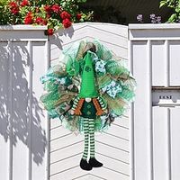 St. Patrick's Day Leprechaun Doll Wreath - Home Decor for Irish Celebrations, Ideal for Courtyard Decoration or Door Hanging Lightinthebox
