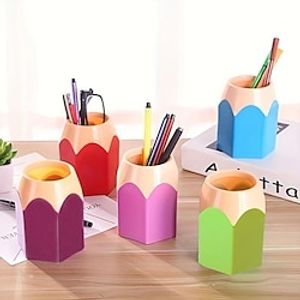 1pc Cute Desk Pencil Holder, Creative Pencil Pot, Pencil Stationery Storage Box, Desk Accessories Storage Container, Classroom Storage Tool, Home Office Desktop Decor Lightinthebox