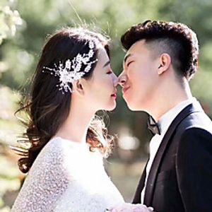 Wedding Dress Accessories Headdress Bride Style Simple Atmosphere Forest Super fairy Leaf Plate Hair Handmade Hairpin Side Clip Lightinthebox