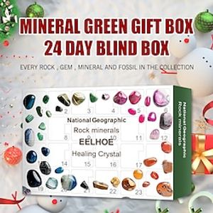 Ore Christmas Advent Calendar 24 Day Mineral Blind Box Christmas Countdown Gift Box Lightinthebox