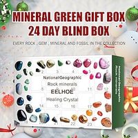 Ore Christmas Advent Calendar 24 Day Mineral Blind Box Christmas Countdown Gift Box Lightinthebox - thumbnail