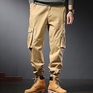 Men's Hiking Pants Trousers Work Pants Tactical Cargo Pants Military Outdoor Ripstop Windproof Breathable Multi Pockets Pants  Trousers Bottoms Beam Foot Black khaki Camping  Hiking  Caving S M L Lightinthebox