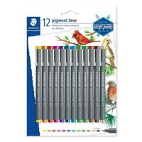 Staedtler Pigment Liner Pens - 0.5mm Nib - Assorted Colurs (Pack Of 12) - thumbnail