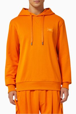 Hoodie with Branded Plate in Cotton Jersey Hoodie with Branded Plate in Cotton Jersey