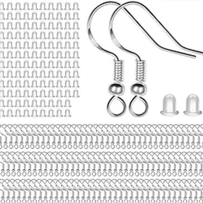 Sterling Silver Earring Hooks 100 PCS50 Pairs Ear Wires Fish Hooks Hypo-allergenic Jewelry Findings Parts with 100 PCS Clear Silicone Earring Backs Lightinthebox Sterling Silver Earring Hooks 100 PCS50 Pairs Ear Wires Fish Hooks Hypo-allergenic Jewelry Findings Parts with 100 PCS Clear Silicone Earring Backs Lightinthebox