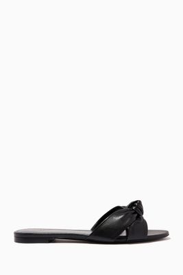 Bianca Flat Sandals in Smooth Leather