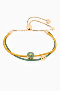 Kira Enamel Slider Bracelet in Leather & Brass