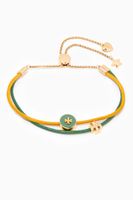 Kira Enamel Slider Bracelet in Leather & Brass - thumbnail