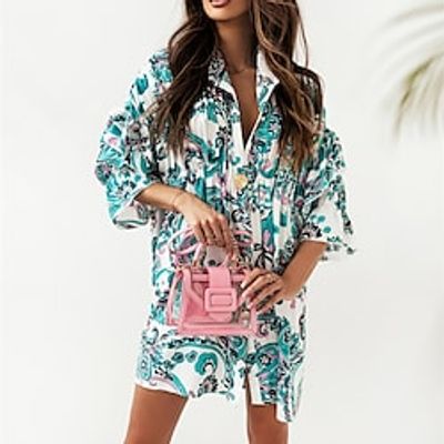 Women's Shirt Dress Short Mini Dress Blue Pink Red Brown Beige 34 Length Sleeve Floral Print Spring Summer Shirt Collar Stylish Elegant Vacation 2022 S M L XL XXL Lightinthebox Women's Shirt Dress Short Mini Dress Blue Pink Red Brown Beige 34 Length Sleeve Floral Print Spring Summer Shirt Collar Stylish Elegant Vacation 2022 S M L XL XXL Lightinthebox