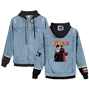 Inspired by Naruto Uchiha Sasuke Uzumaki Naruto Anime Cartoon Cloth Denim Jacket Harajuku Graphic Coat For Women's Men's Unisex Lightinthebox