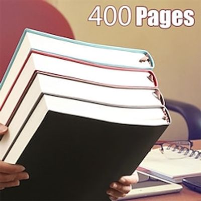 400 Pages A4 Notebook College Student Art Exquisite Thickened Large Notepad A5 Office High-end Pu Leather Work Conference Record Book Horizontal Line Diary miniinthebox