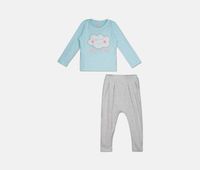 Little Girls One Of The Kind Top & Pants Set  Sky Blue/Grey - thumbnail