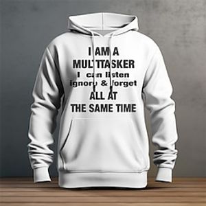Graphic Letter Men's Fashion 3D Print Hoodie Sports Outdoor Holiday Vacation Hoodies Black White Hooded Print Front Pocket Spring   Fall Designer Hoodie Sweatshirt Lightinthebox