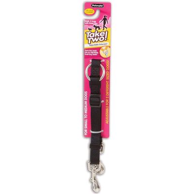 Petmate Aspen Pet Take Two Adjustable Coupler 1 Inch X 24 - 36 Inch, Black