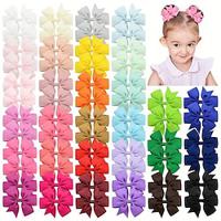 40-Piece Girls' Bow Hair Clips - Solid Color, Premium Polyester, Perfect for Everyday Style Gifts, Ages 3-14 Lightinthebox