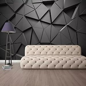 3D Geometric Wallpaper Mural Black/White Geometric Stripe Covering Sticker Peel and Stick Removable PVC/Vinyl Material Self Adhesive/Adhesive Required Wall Decor for Living Room Kitchen Bathroom miniinthebox