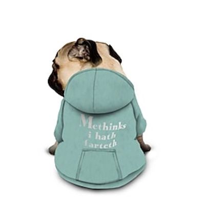 Dog Hoodie With Letter Print Text memes Funny Dog Sweaters for Large Dogs Dog Sweater Solid Soft Brushed Fleece Dog Clothes Dog Hoodie Sweatshirt with Pocket Lightinthebox