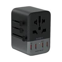 Aukey PA-TA08A BLACK 1 Pc Universal Travel Adapter, Black - thumbnail