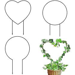 3 Pcs Horticultural Climbing Frame Support Rod Heart-shaped Circular Iron Frame Courtyard Decoration Plant Flower Arrangement Rod Lightinthebox