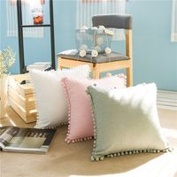 Pom-Fringe Cotton Cushion Cover