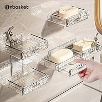 Glacier Pattern No-Drill Soap Dish Wall-Mounted High-End Household Bathroom Drainage Shelf Double-Layer Soap Box Lightinthebox