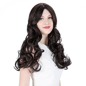 Noble Hair Synthetic Wig Body Wave Loose Wave Middle Part Wig Long 18 inch Black Synthetic Hair Women's Odor Free Soft Thick Natural Black Lightinthebox