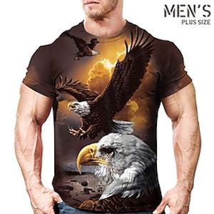 Men's Plus Size T shirt Tee Big and Tall Graphic Crew Neck Short Sleeve Spring  Summer Vintage Streetwear Comfortable Casual Sports Tops Lightinthebox