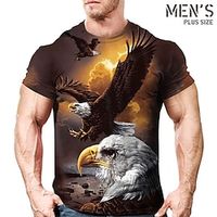 Men's Plus Size T shirt Tee Big and Tall Graphic Crew Neck Short Sleeve Spring  Summer Vintage Streetwear Comfortable Casual Sports Tops Lightinthebox - thumbnail