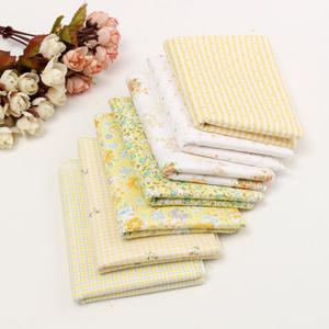 7Pcs Yellow Country Style Design Cotton Fabric DIY Household Goods Patchwork Handcraft Sewing Cloth