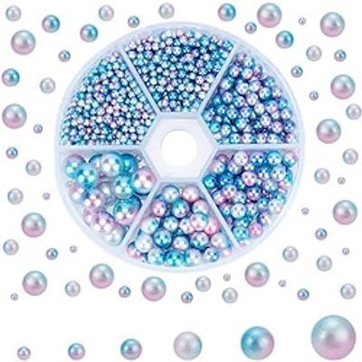 1815pcs Mermaid Pearl Beads 6 Sizes No Holes/Undrilled Imitated Pearl Beads Garment Loose Beads for Vase Fillers Wedding Party Home Decoration (2.5mm 3mm 4mm 5mm 6mm 8mm) miniinthebox