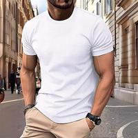 Men's T shirt Tee Tee Tee Top Plain Crew Neck Street Vacation Short Sleeve Clothing Apparel Fashion Designer Basic Lightinthebox