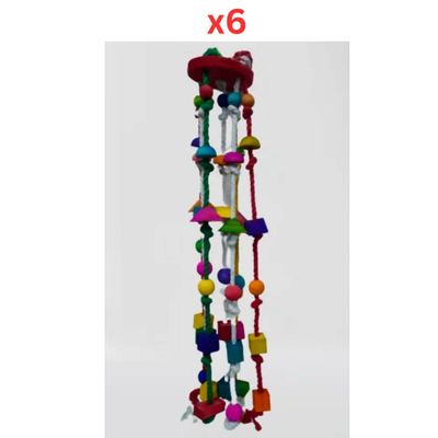 Pets Club Natural Wooden Bird Toy H-85 Cm, W-6 Cm (Pack of 6)