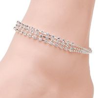 Casual Silver Crystal Anklet