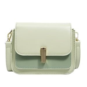 Women's Crossbody Bag Shoulder Bag PU Leather Buttons Zipper Solid Color Daily Outdoor Green White Black Lightinthebox