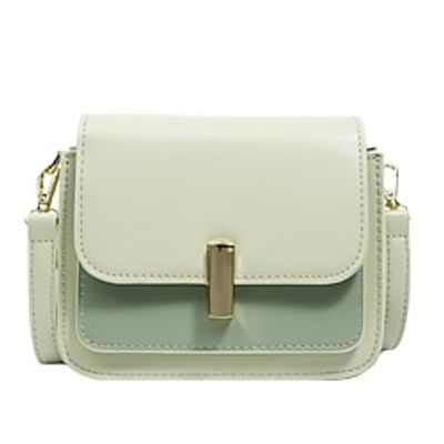 Women's Crossbody Bag Shoulder Bag PU Leather Buttons Zipper Solid Color Daily Outdoor Green White Black Lightinthebox