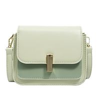 Women's Crossbody Bag Shoulder Bag PU Leather Buttons Zipper Solid Color Daily Outdoor Green White Black Lightinthebox - thumbnail
