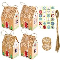 24pcs Gift Bags for Christmas, Xmas Advent Calendar Gift Bags, 24 Day Countdown Calendar Hanging Bags, 2023 Christmas Kraft Paper DIY Bag with Rope  Label miniinthebox - thumbnail