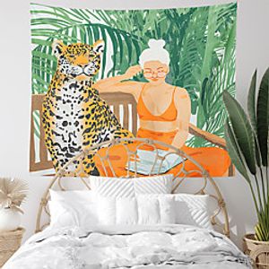 Leopard Women Balcony Wall Tapestry Art Decor Blanket Curtain Hanging Home Bedroom Living Room Decoration Polyester Modern Lightinthebox