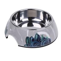 Pawsitiv Round Classic Design Bowl Blue Leaf Medium