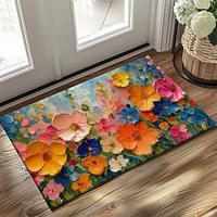 Oil Painting Flowers Doormat Non-Slip Oil Proof Rug Indoor Outdoor Mat Bedroom Decor Bathroom Mat Entrance Rug Door Mat Lightinthebox