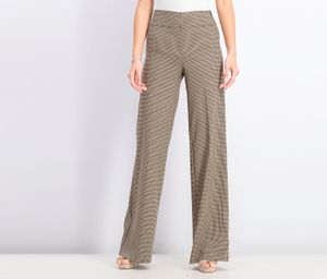 Womens Check Palazzo Trousers  Brown Combo