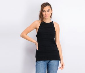 Womens Knit Tank Top  Black